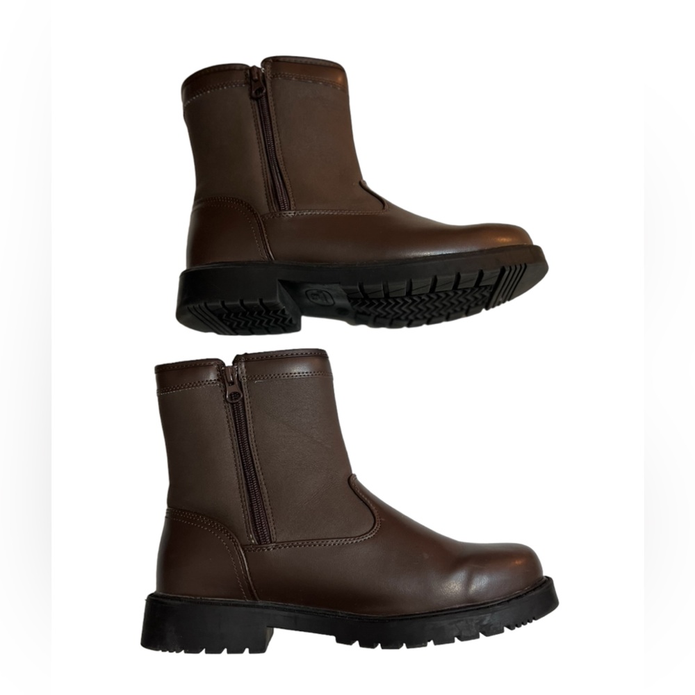 Thermal King Men’s Brown faux leather and fur Boots Sz 8